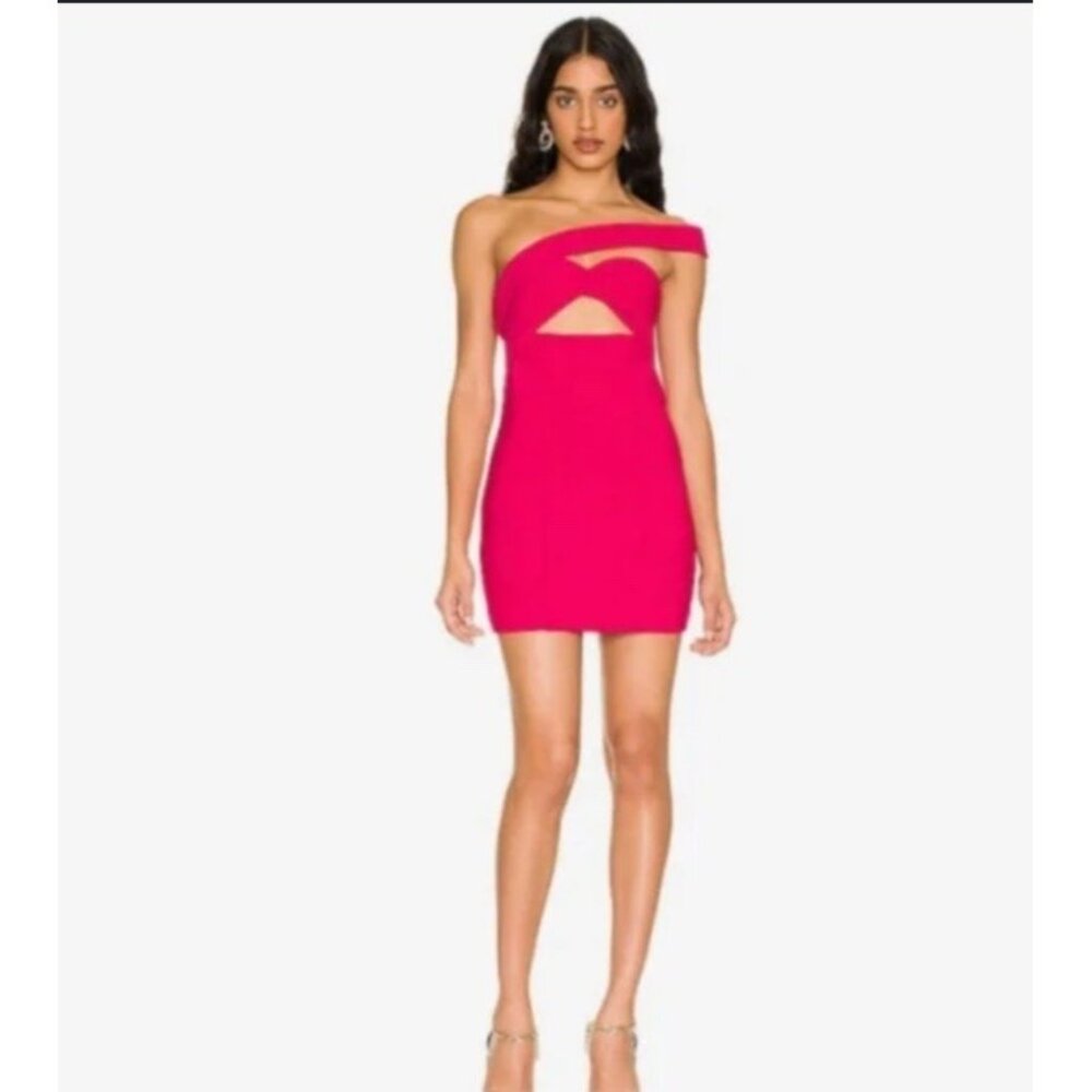 NBD Revolve Grenada Mini‎ Dress Womens M Hot Pink Cut Out Cocktail Party Bodycon